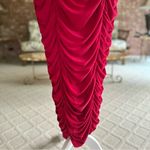 Club L London Red Ruched Bodycon Midi Dress NWT 16 Photo 5