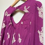 Free People  Embroidered Mini‎ Dress V Neck Cutout Back Long Sleeve Pockets XS Photo 5