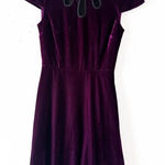 Modcloth Velvet Fit & Flare Dress Small Plum Purple Holiday Christmas Party Clas Photo 0