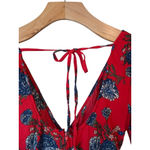 Trixxi Romper Womens Size S Red Blue Short Sleeve Scoop Neck Zip Back Outfit Photo 10