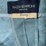 Piazza Sempione Audrey Blue Printed High Rise Cropped Pants Sz IT 50 Side Zipper Photo 4