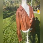 Fashion to figure  Faux Leather Pleather Fringed Jacket Size 2 Brown Pleather Photo 1