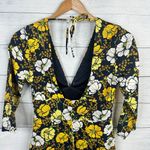 ZARA Womens size Small 70s Retro Floral Mini V Neck Dress Photo 5