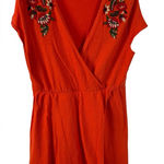 ZARA - Embroidered Orange Women's Mini Dress Size L Photo 0