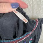 Free People  Black‎ Pink Embroidered Floral Off The Shoulder Top Photo 4