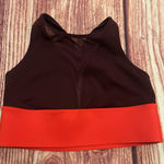 Athleta Women’s  Tenacity Mesh Plunge Bra Maroon Orange Size S Photo 0