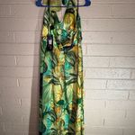 Signature Green and Yellow Halter Maxi Dress Size 12 Photo 2