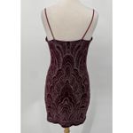 Vintage 90s Cowl Neck Bodycon Mini Dress Strappy Sparkle Design Maroon Gold M Red Size M Photo 5