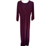 Iris  Maroon Red Maxi Semi-Formal Long Dress Size 1X Maxi V-Neck Stretch XL Photo 1