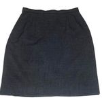 Vintage: Emanuel Ungaro ©️1990 ☻︎ Wool Menswear Inspired Pencil Skirt ☻︎ Grey Black Size 8 Photo 0