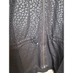 Zuda Black Leopard Large Full Zip Up Casual Jacket Shiny Athleisure Workout Wear Photo 4