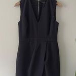 BCBGMAXAZRIA  Black V-Neck Faux Wrap Mini Dress Sleeveless Solid Business casual Photo 0