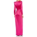 Mac Duggal  26676 Magenta Pink Satin Long Sleeve Structured Bow Gown Size 4 NWT Photo 23