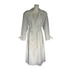 London Fog  Trench Coat Women 10P Ivory Vintage Classic Minimalist Chic Academia Photo 9