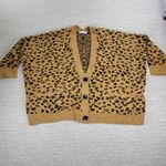Ces Femme Leopard Print Oversized Cardigan Medium Wool Angora Blend Brown Photo 12