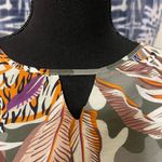 Topshop Women’s  Short Sleeve Tiger and Camo Print Shift Dress Spring Vacay Sz L Photo 5