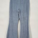 Aerie Groove-On Velour High Waisted Flare Pant Ribbed Pull On Monaco Blue Size M Photo 2