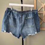 Aerie  Daydream Denim Elastic Waist Shorts XL Dark Blue Photo 1