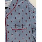 Lands’ End blue striped red lobster pajama shorts set size L pockets coastal Size L Photo 6