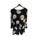 Karen Kane Black Floral Bell Sleeve V Neck Flared Dress Womens XL Photo 8