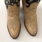 Vintage Miss Capezio Beige Blue Butterfly Leather Cowboy Boots Britney Spears Tan Size 8.5 Photo 8