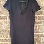 Alice + Olivia Seamed V-Neck Boxy Dress in Black Photo 0