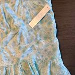 Abound  Womens Large Tank Top Ruffle Sleeveless‎ Blue Green Floral  Casual Top Photo 3