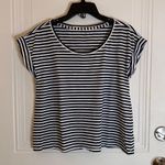 Garnet Hill Weekender Cropped Boxy Striped Short Sleeve T Shirt XS Photo 12