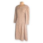 Vintage Prairie Floral Flannel Dress Long Sleeve Cottagecore Farmhouse Handmade Pink Size M Photo 1