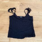 7 For All Mankind Mini Ruffle Strap Tank in Jet Black Photo 2