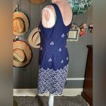 Lilly Pulitzer Clarita True Navy Sailing Embroidery Sailboat Shift Dress Size 6 Photo 5
