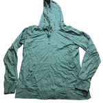 American Giant Hoodie Womens Large Green Cotton Fleece Lined Pockets USA Made Photo 0