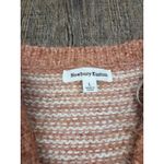 Newbury Kustom  Striped V Neck Sweater Pullover Peach Ivory Size Large Photo 1