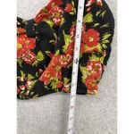 Band of Gypsies  Women's Blouse Cutoff Floral Black Size Medium Cap Sleeve Photo 6
