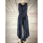 Style & Co  Blue Floral Cropped Jumpsuit Size medium Photo 5