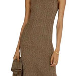 Current Air Anthropologie Dress Women XL Brown Cable Knit Midi Sweater Dress Photo 0