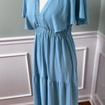 Simplee Apparel Sky Blue Ruffle Maxi Dress Photo 2