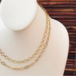 Origami Owl Gold Tone Double Chain Necklace 16.5" Photo 1