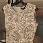 BCBGMAXAZRIA 💕💕 Alix Jacquard Dress Light Stone Floral Tapestry Large NWT Photo 8