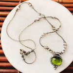 Silpada  Sterling Silver Necklace Green Glass & Sterling Beads  16.5" Photo 0