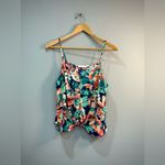 Lush Clothing Navy Lush Floral Knotted Front Tank Size L EUC Photo 2