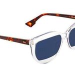 Christian Dior DiorMania 2 Womens Havana Clear Plastic Blue Lense Sunglasses A35 Photo 0