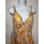 MOON ORCHARD Floral Maxi Dress Medium Boho Lagenlook Cottagecore Romantic Hippie Orange Photo 1