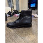 Vince Womens Size 6.5 Black Leather Zip Lace Up Ankle Fashion Boots Bootie Photo 1