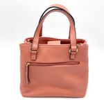 Nicole Miller Quilted Satchel Handbag Coral Pink Top Handle Crossbody Strap Photo 1