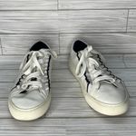 Tory Burch Women's Tory Sport White Leather Ruffle Navy Trim Sneakers Size 8 Photo 2