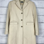 J.Crew Ivory Wool & Cashmere Blend Overcoat Women's Size 4 Petite Coat Winter Photo 0