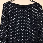 Tahari  Women’s Diamond Pattern Black White Keyhole Tie Long Sleeve Shift Dress Photo 1