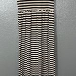 Pink Rose Sleeveless Striped Knit Maxi Dress with Ruffle Hem Black & Cream Size Medium Photo 4