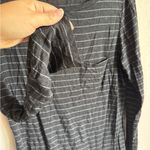 prAna Gray Blue Striped Long Sleeve Crew Neck Pocket Tee Womens S Classic Basic Photo 3
